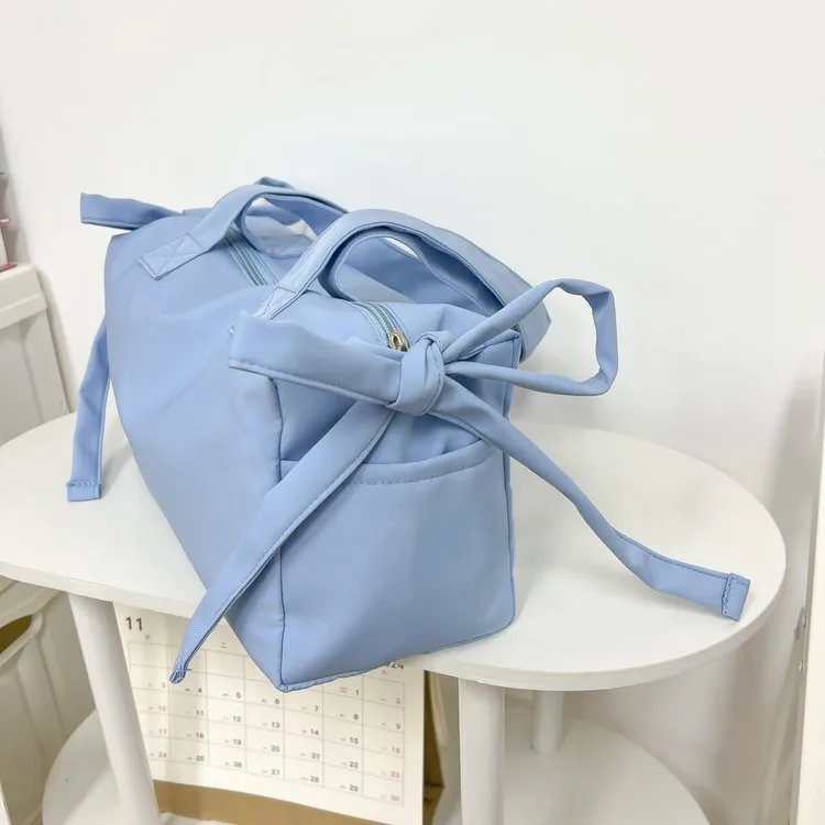 Women's Pu Leather Solid Color Bow Knot Streetwear Square Zipper Shoulder Bag display picture 22