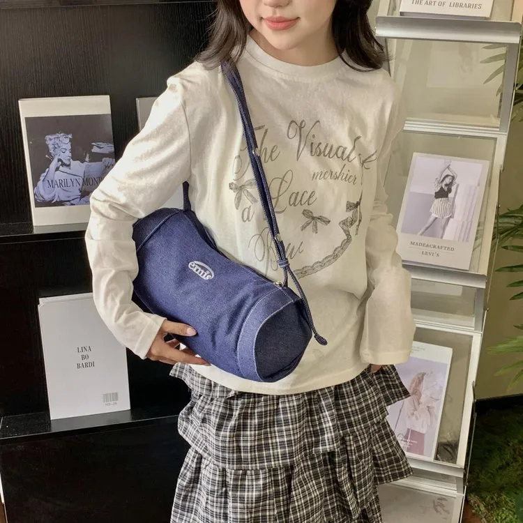 Women's Nylon Vocabulary Words/Name Solid Color Streetwear Cylindrical Zipper Shoulder Bag display picture 17