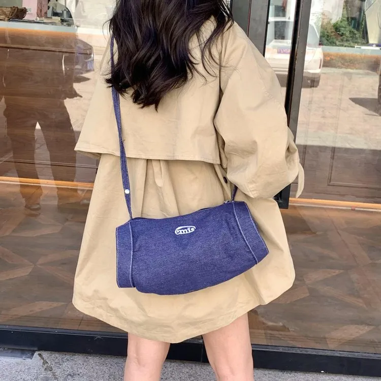 Women's Nylon Vocabulary Words/Name Solid Color Streetwear Cylindrical Zipper Shoulder Bag display picture 24
