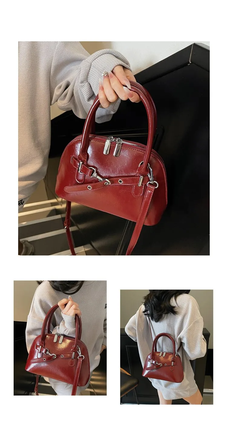 Women's Pu Leather Solid Color Streetwear Square Zipper Shoulder Bag display picture 10