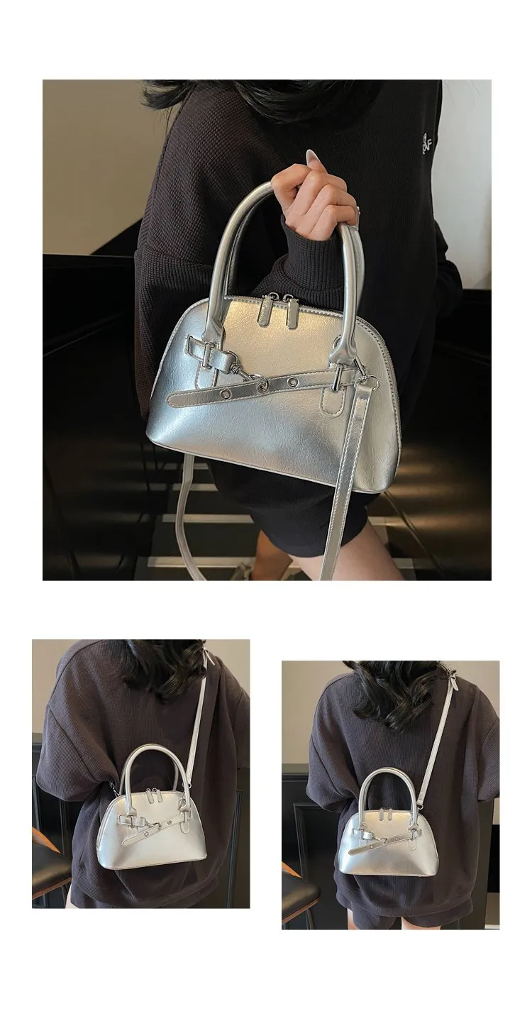 Women's Pu Leather Solid Color Streetwear Square Zipper Shoulder Bag display picture 11