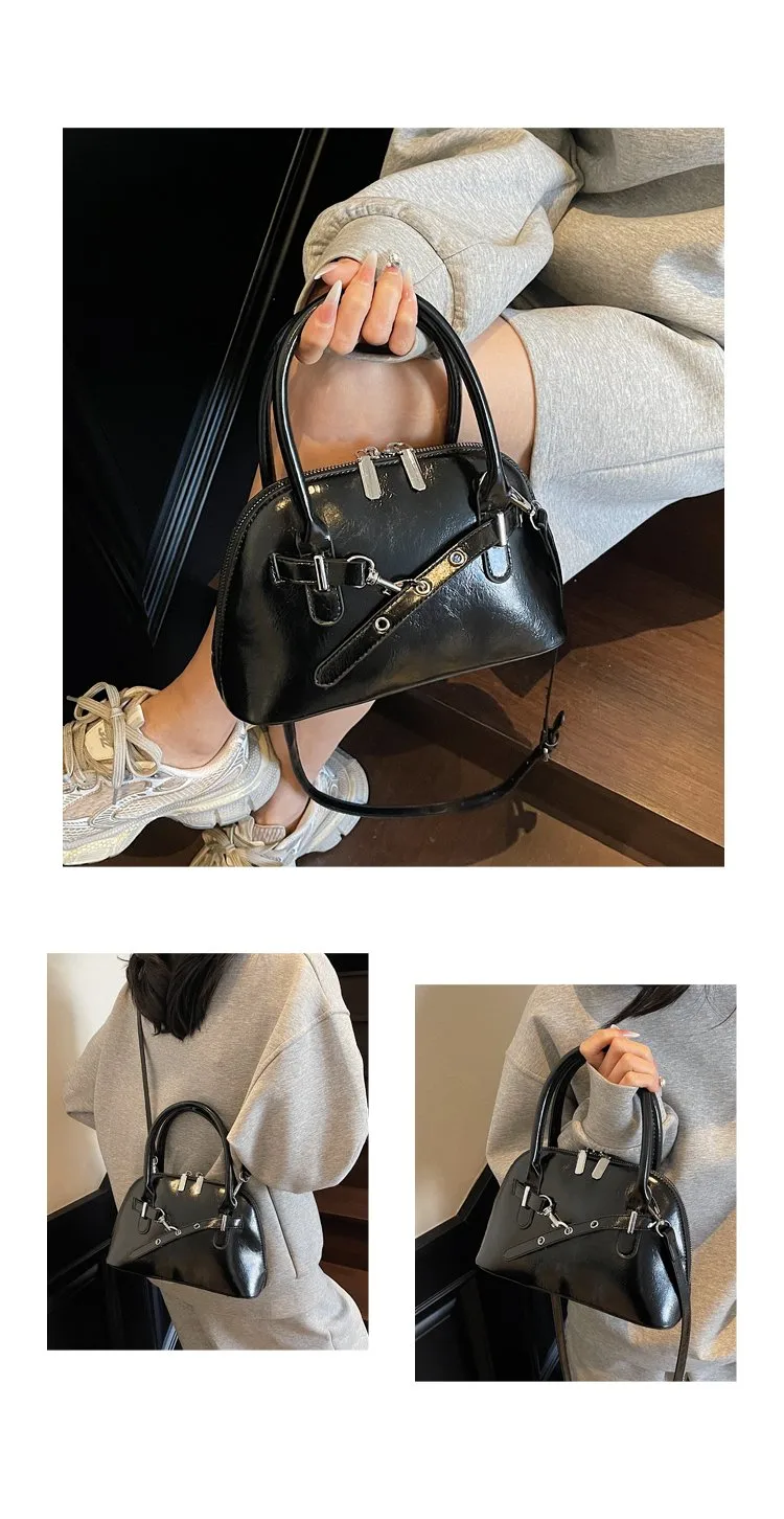 Women's Pu Leather Solid Color Streetwear Square Zipper Shoulder Bag display picture 13