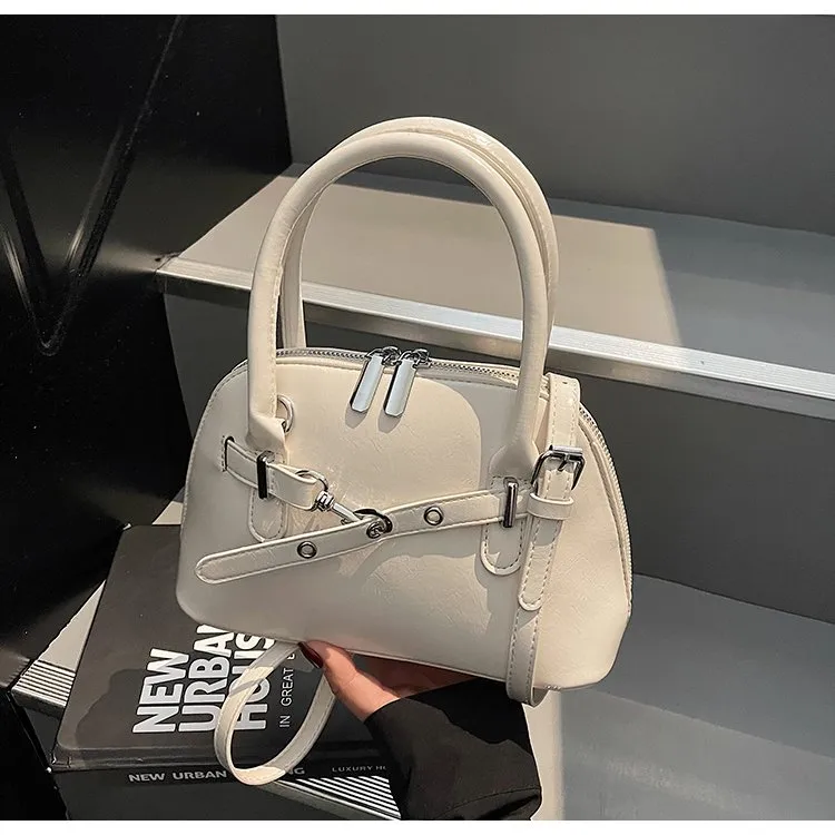 Women's Pu Leather Solid Color Streetwear Square Zipper Shoulder Bag display picture 7