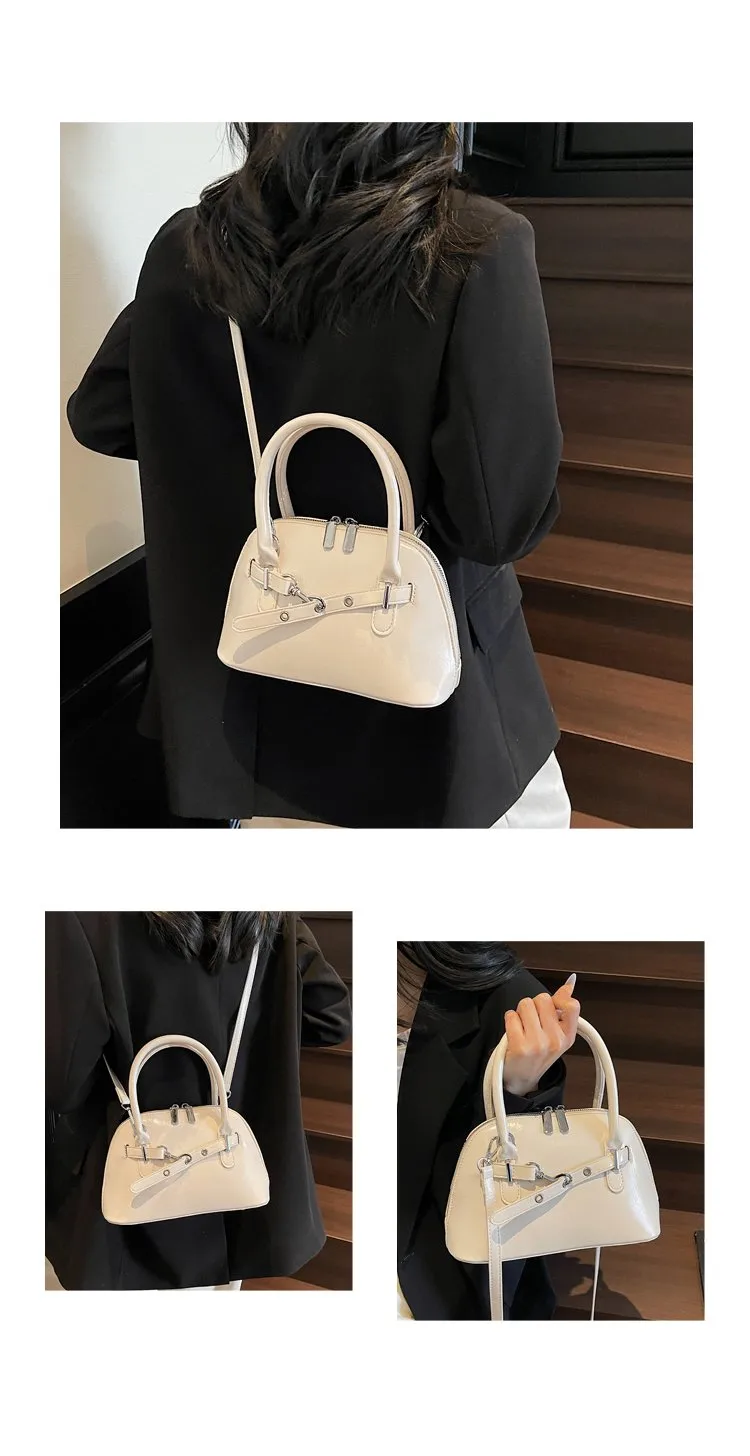 Women's Pu Leather Solid Color Streetwear Square Zipper Shoulder Bag display picture 12