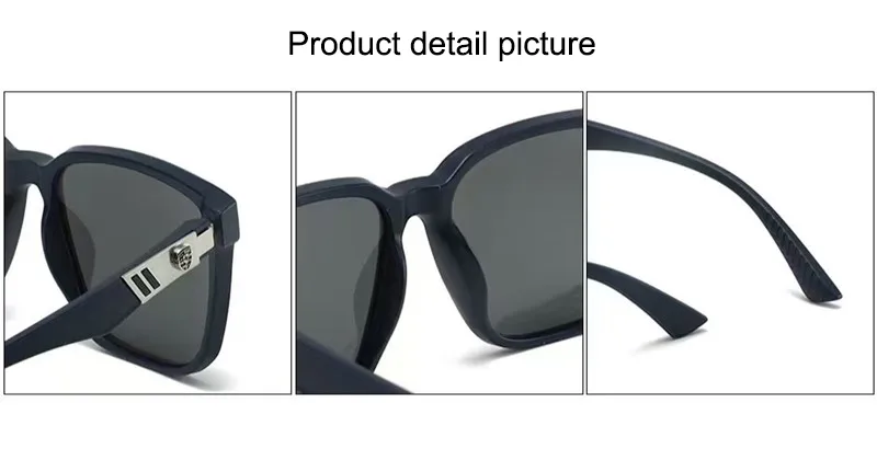 Casual Business Retro Solid Color PC Polarized UV400 Protection Square Full Frame Glasses display picture 3
