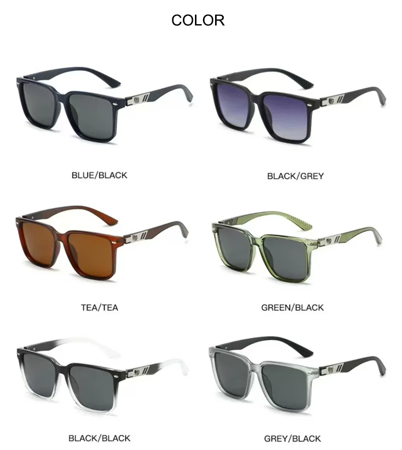 Casual Business Retro Solid Color PC Polarized UV400 Protection Square Full Frame Glasses display picture 5