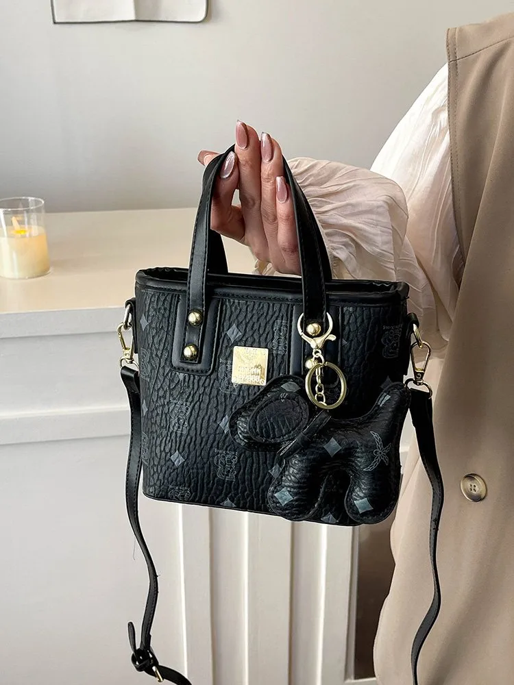 Women's Pu Leather Animal Color Block Argyle Cute Streetwear Square Zipper Shoulder Bag display picture 5