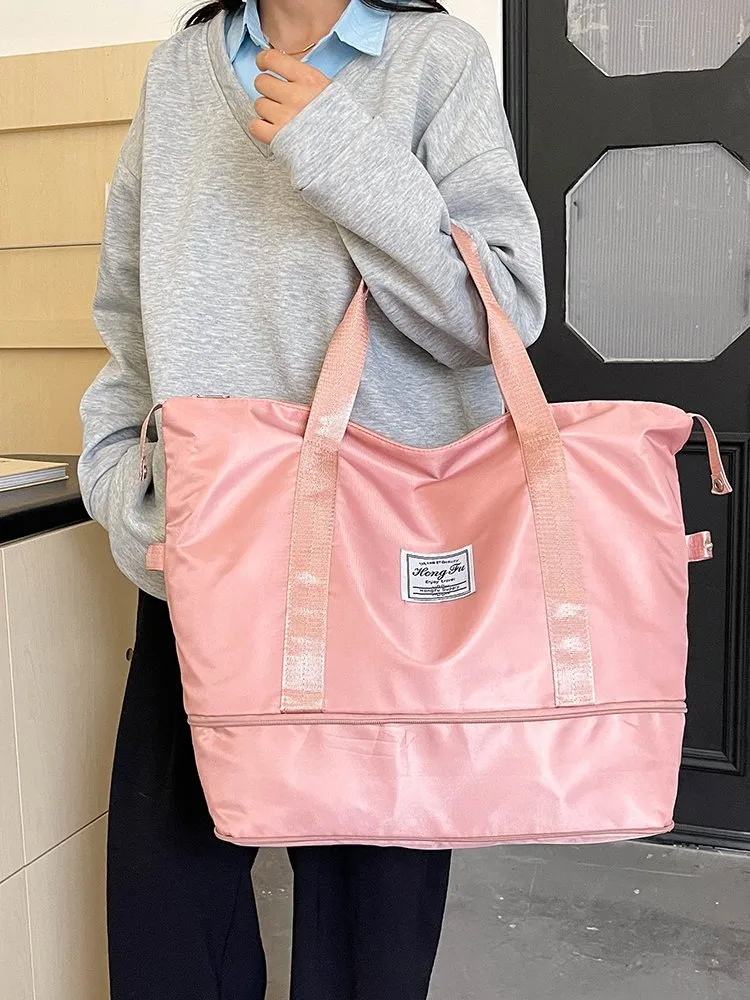 Women's Oxford Cloth Solid Color Classic Style Square Zipper Shoulder Bag Travel Bag display picture 1