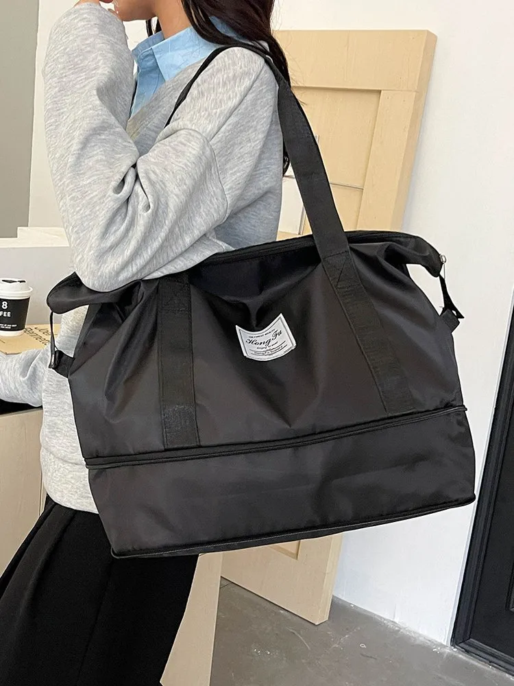 Women's Oxford Cloth Solid Color Classic Style Square Zipper Shoulder Bag Travel Bag display picture 8