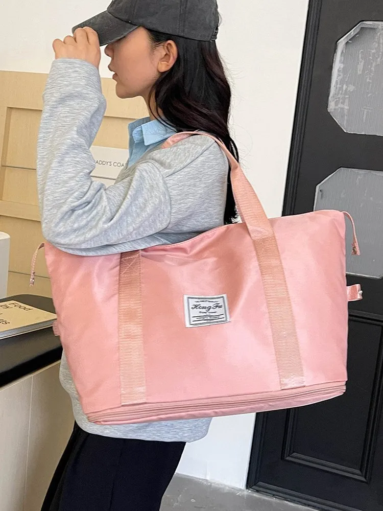 Women's Oxford Cloth Solid Color Classic Style Square Zipper Shoulder Bag Travel Bag display picture 5