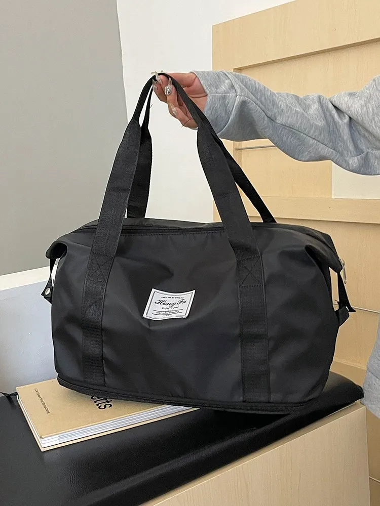 Women's Oxford Cloth Solid Color Classic Style Square Zipper Shoulder Bag Travel Bag display picture 7