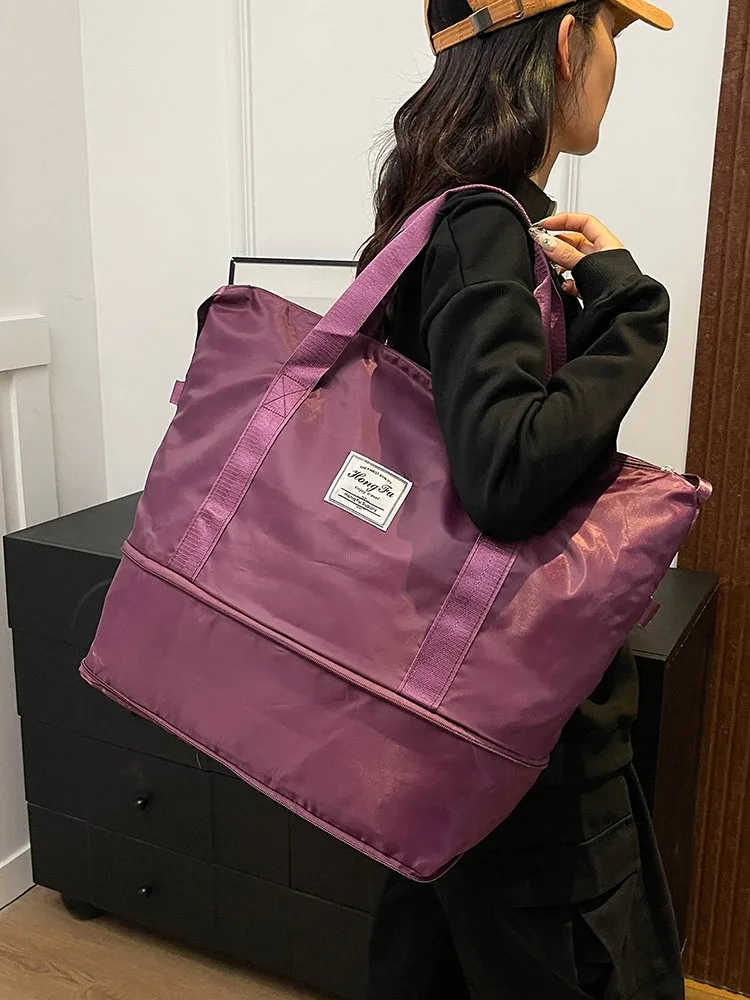 Women's Oxford Cloth Solid Color Classic Style Square Zipper Shoulder Bag Travel Bag display picture 21