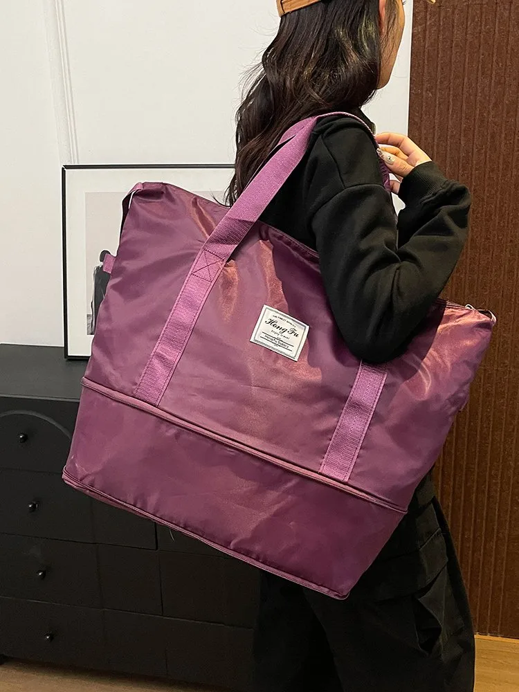 Women's Oxford Cloth Solid Color Classic Style Square Zipper Shoulder Bag Travel Bag display picture 22