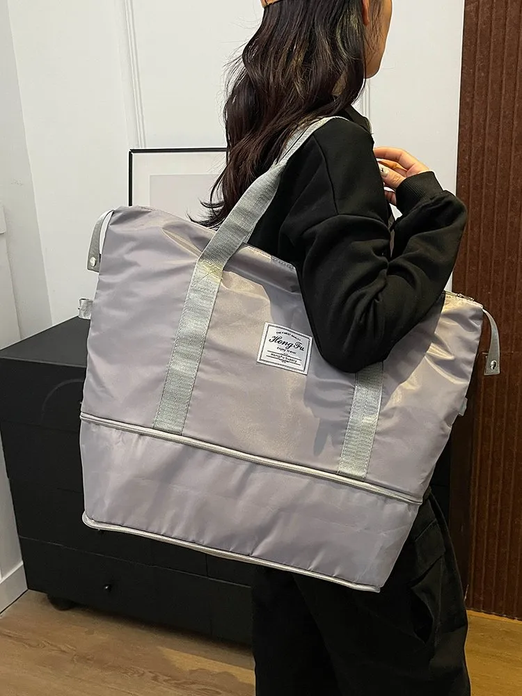 Women's Oxford Cloth Solid Color Classic Style Square Zipper Shoulder Bag Travel Bag display picture 9