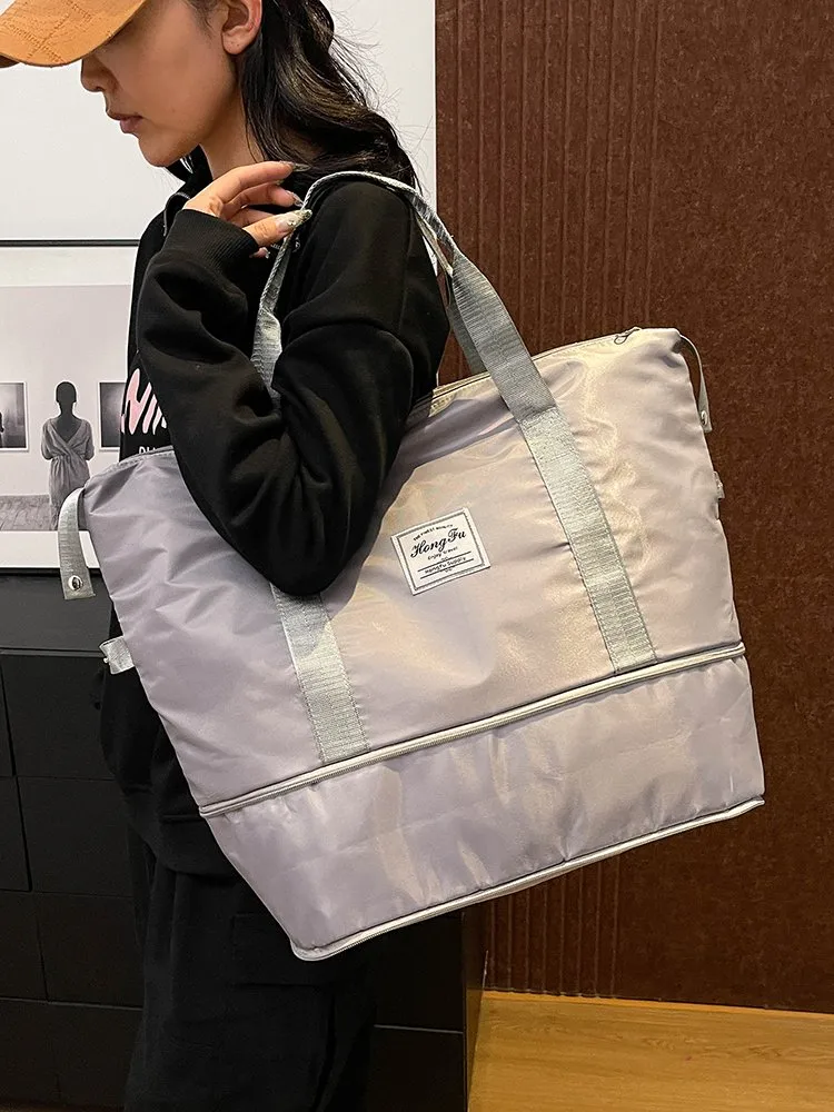 Women's Oxford Cloth Solid Color Classic Style Square Zipper Shoulder Bag Travel Bag display picture 12