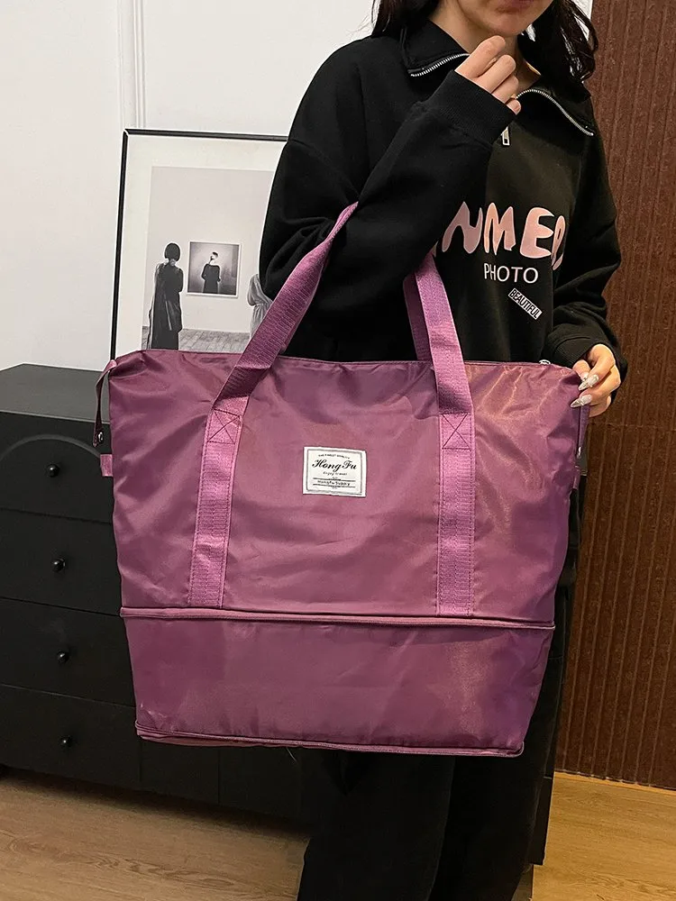 Women's Oxford Cloth Solid Color Classic Style Square Zipper Shoulder Bag Travel Bag display picture 18