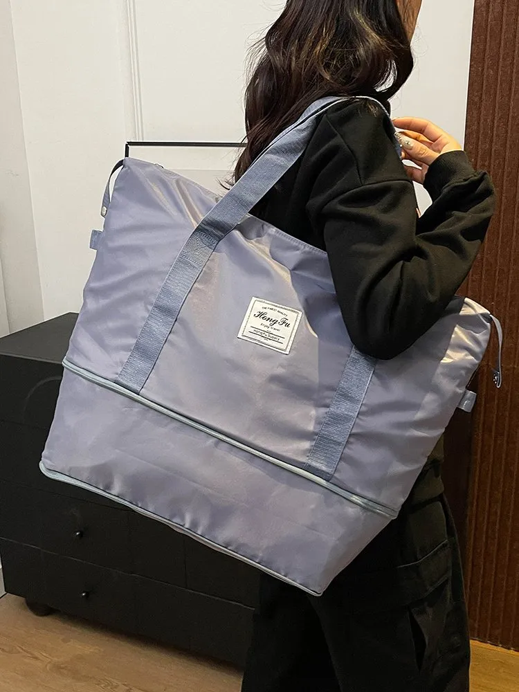 Women's Oxford Cloth Solid Color Classic Style Square Zipper Shoulder Bag Travel Bag display picture 15