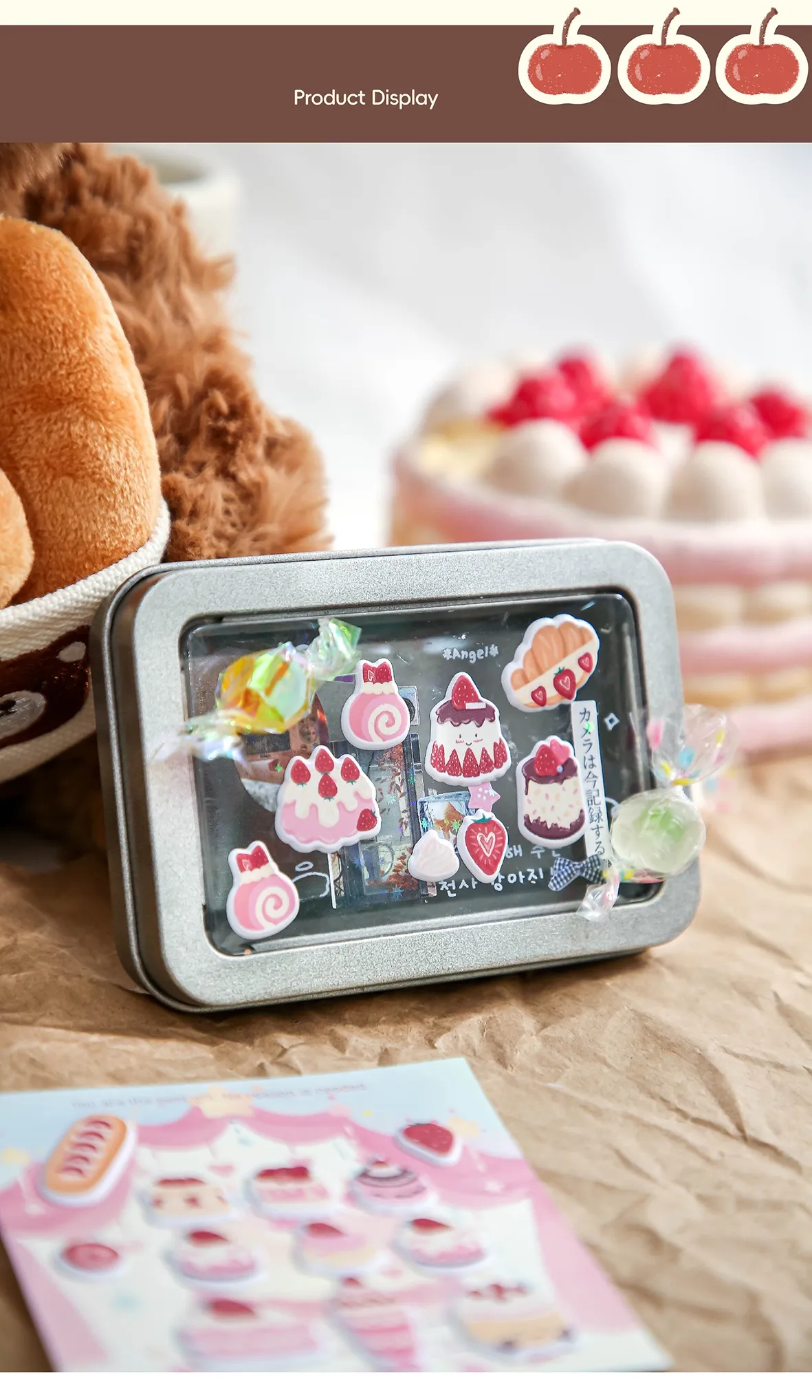 1 Piece Ice Cream Cake School Mixed Materials Cartoon Style Cute Stickers display picture 3