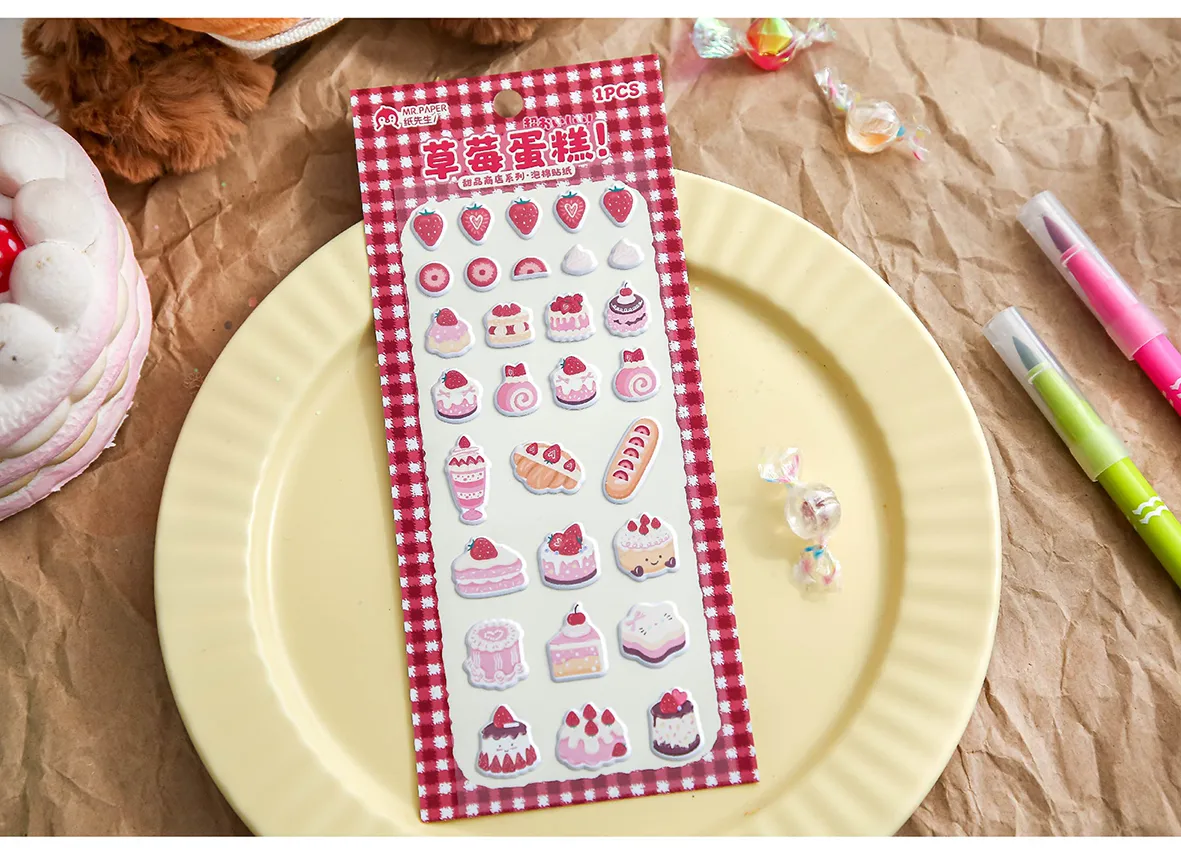 1 Piece Ice Cream Cake School Mixed Materials Cartoon Style Cute Stickers display picture 8