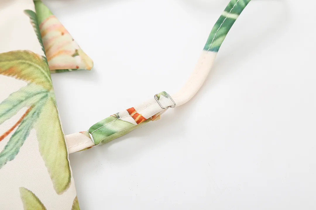 Women's Strap Dress Elegant Vacation Strap Hollow Out Sleeveless Leaf Coconut Tree Maxi Long Dress Holiday Travel display picture 3