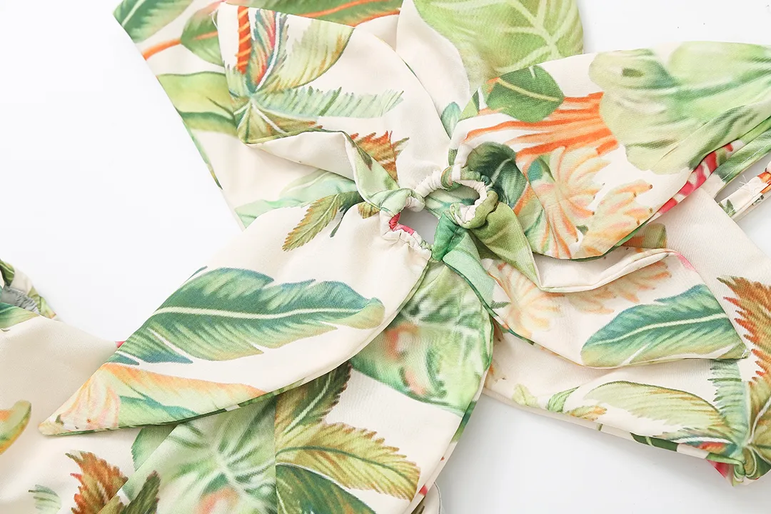 Women's Strap Dress Elegant Vacation Strap Hollow Out Sleeveless Leaf Coconut Tree Maxi Long Dress Holiday Travel display picture 7