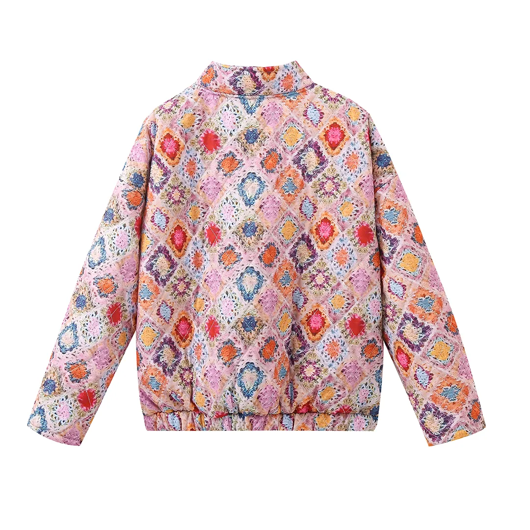 Women's Casual Geometric Argyle Single Breasted Coat display picture 3