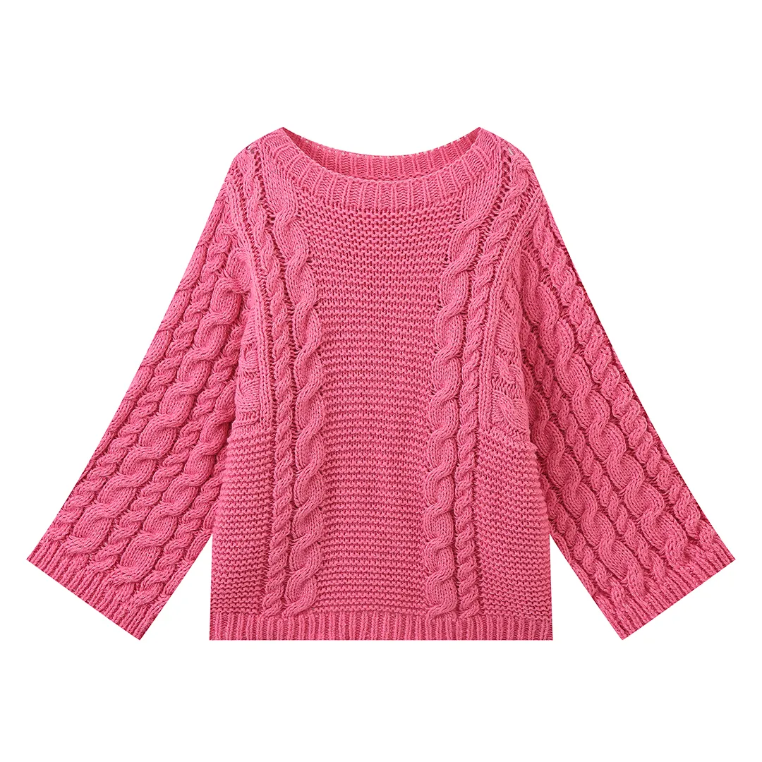 Women's Sweater Long Sleeve Sweaters & Cardigans Romantic Solid Color display picture 6