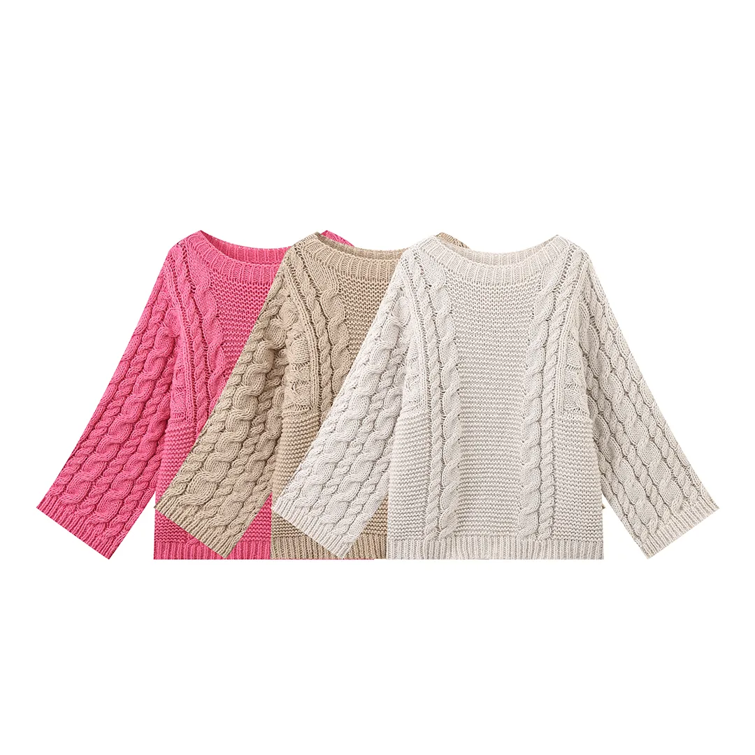 Women's Sweater Long Sleeve Sweaters & Cardigans Romantic Solid Color display picture 5