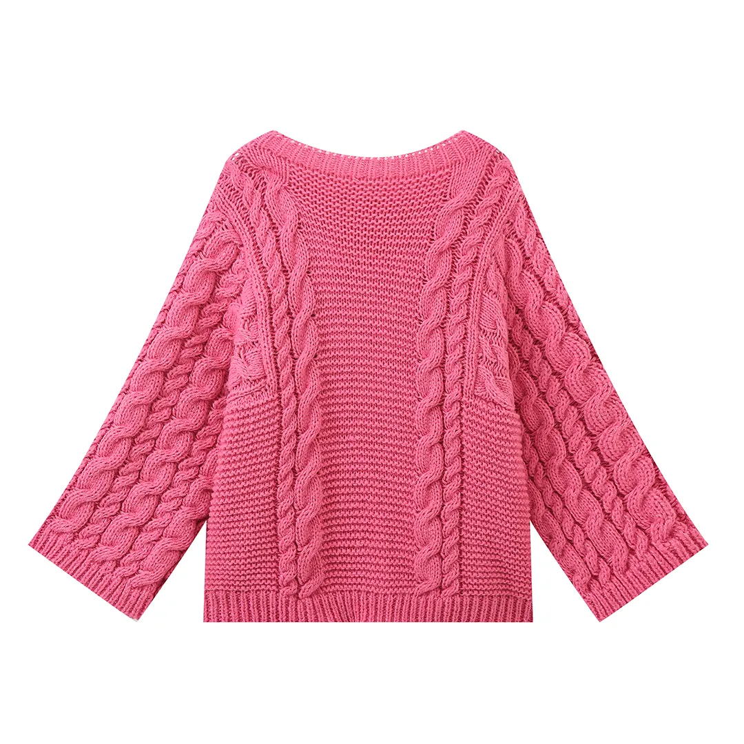 Women's Sweater Long Sleeve Sweaters & Cardigans Romantic Solid Color display picture 7