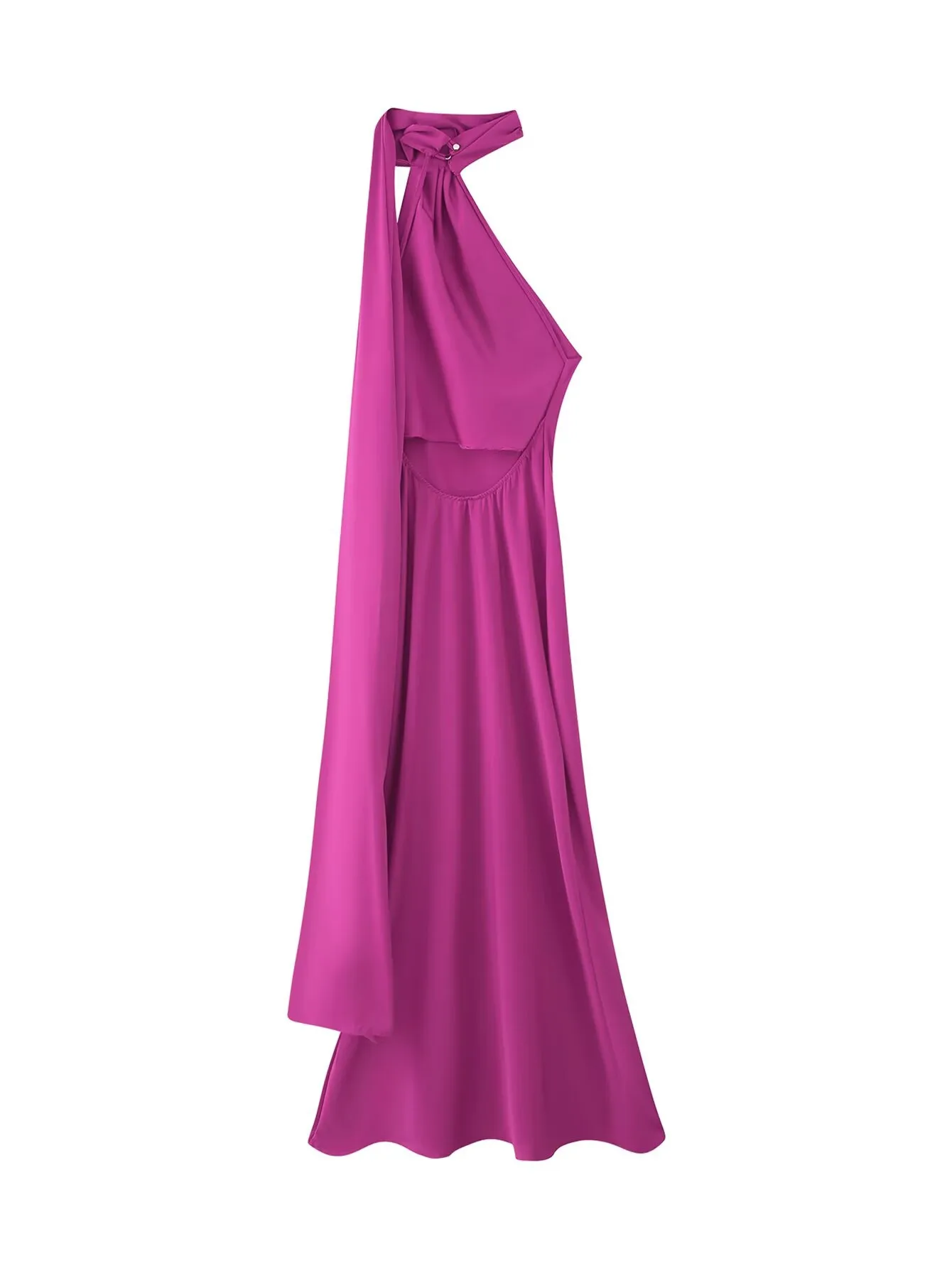 Women's Sheath Dress Casual Elegant Halter Neck Sleeveless Solid Color Maxi Long Dress Holiday Travel Daily display picture 2