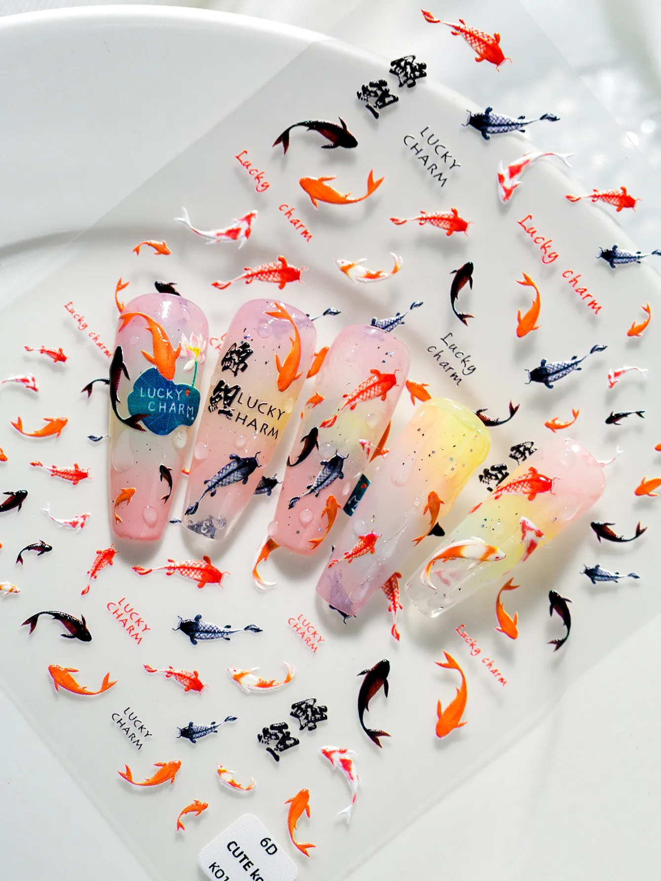 IG Style Casual Cute Lotus Fish Carp Nail Stickers Nail Decoration Accessories display picture 2