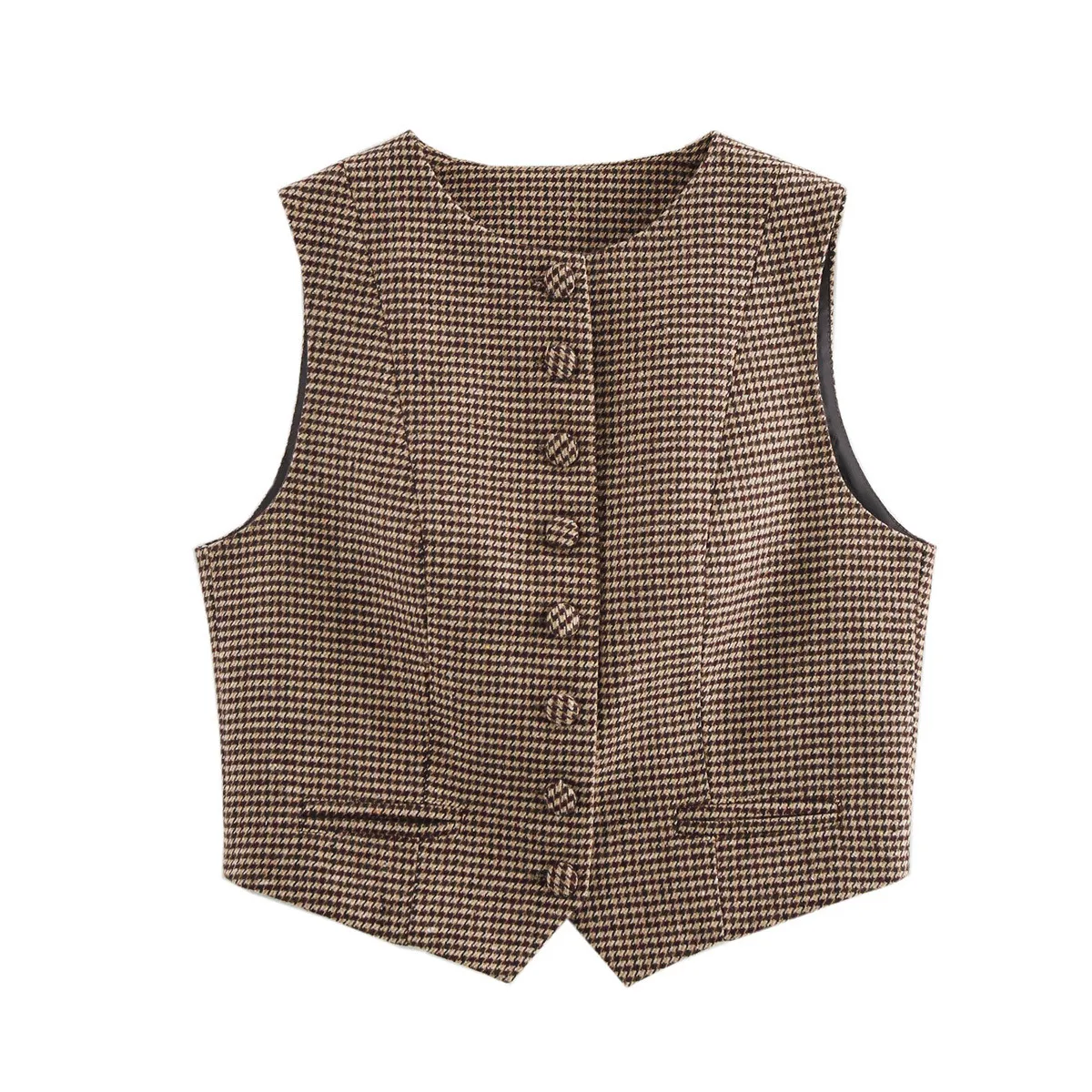 Women's Streetwear Houndstooth Coat Jacket display picture 2
