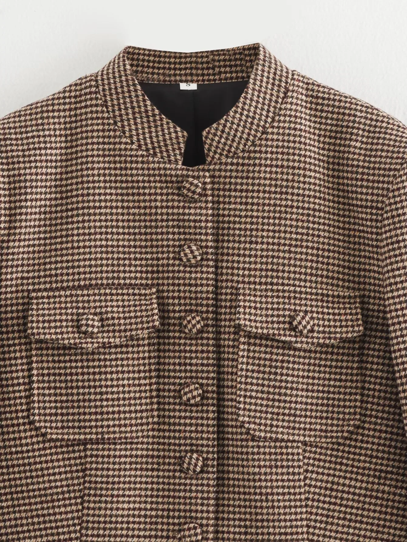 Women's Streetwear Houndstooth Coat Jacket display picture 13