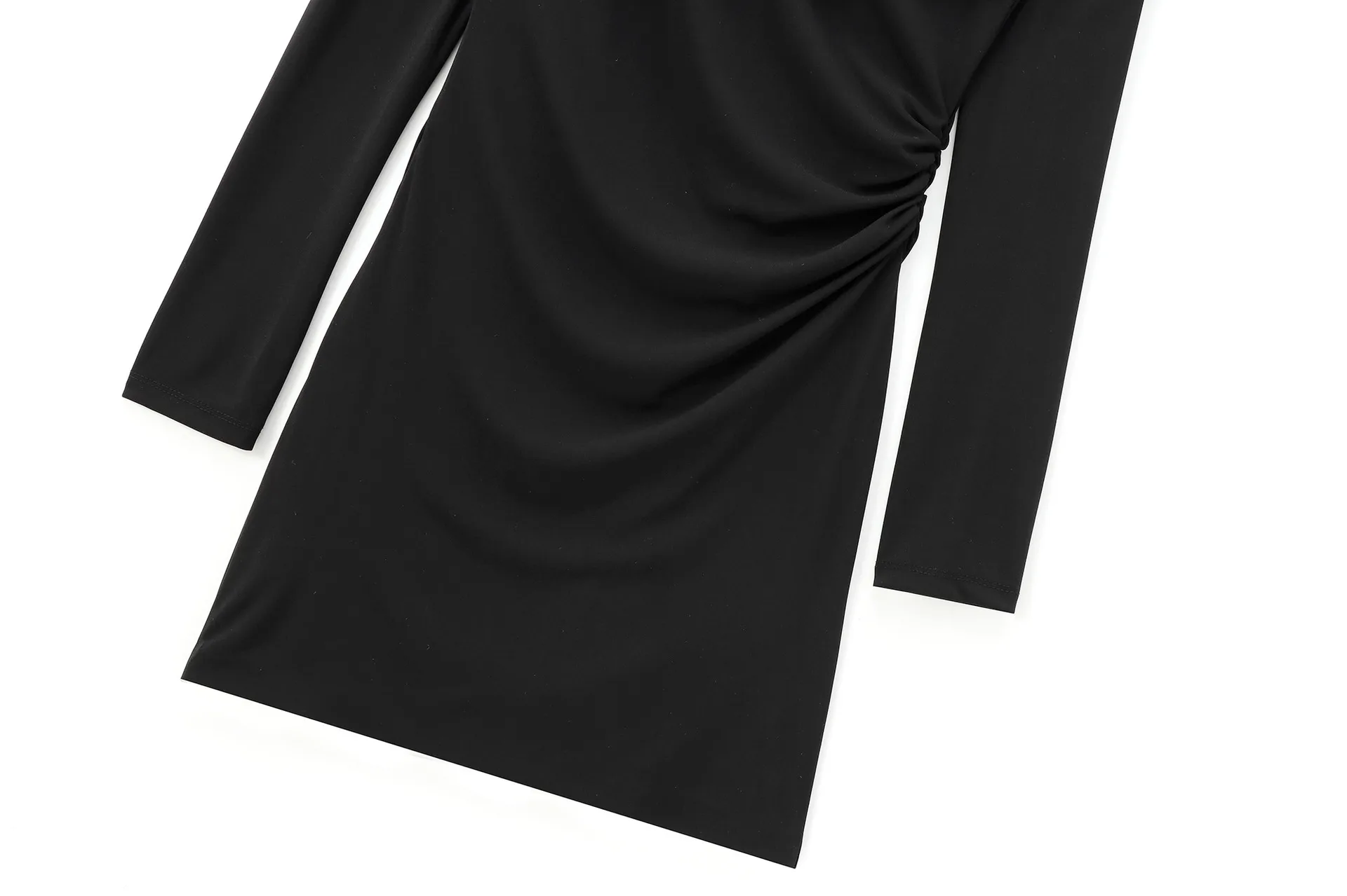 Women's Sheath Dress Streetwear Oblique Collar Long Sleeve Solid Color Above Knee Holiday Street display picture 7