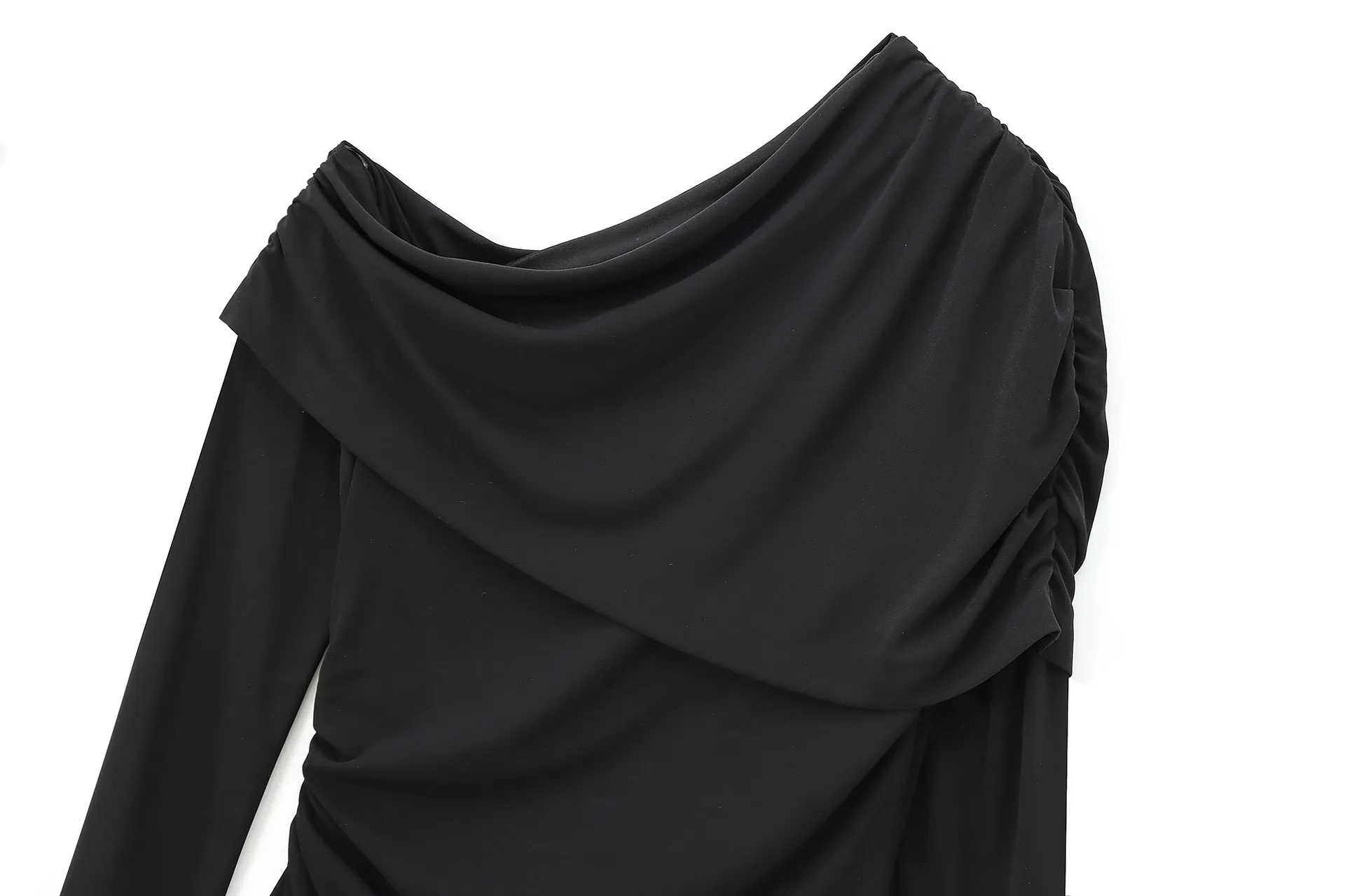 Women's Sheath Dress Streetwear Oblique Collar Long Sleeve Solid Color Above Knee Holiday Street display picture 9