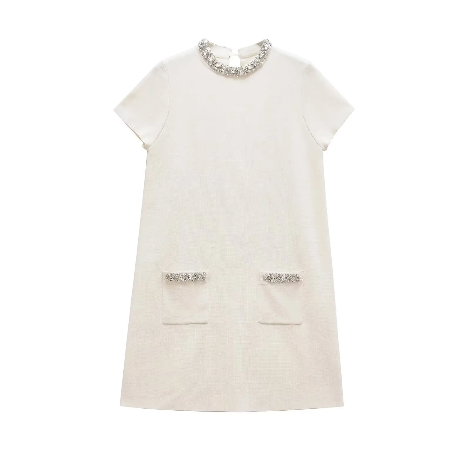 Women's T Shirt Dress Elegant Round Neck Short Sleeve Solid Color Above Knee Holiday Banquet Daily display picture 2