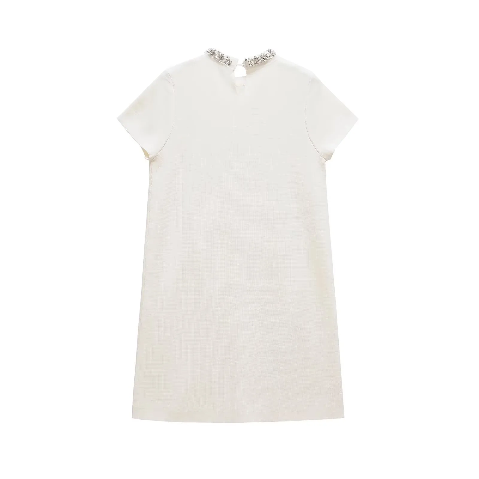 Women's T Shirt Dress Elegant Round Neck Short Sleeve Solid Color Above Knee Holiday Banquet Daily display picture 3