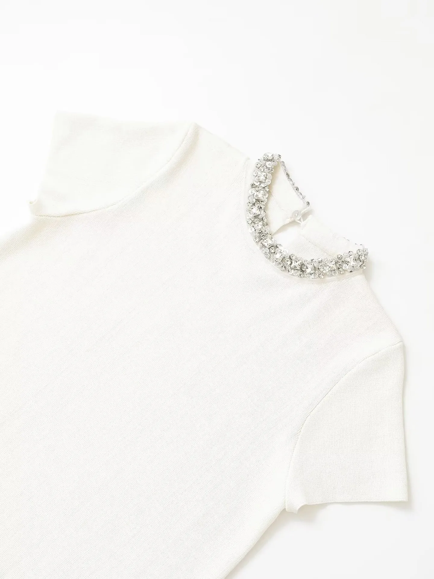 Women's T Shirt Dress Elegant Round Neck Short Sleeve Solid Color Above Knee Holiday Banquet Daily display picture 4