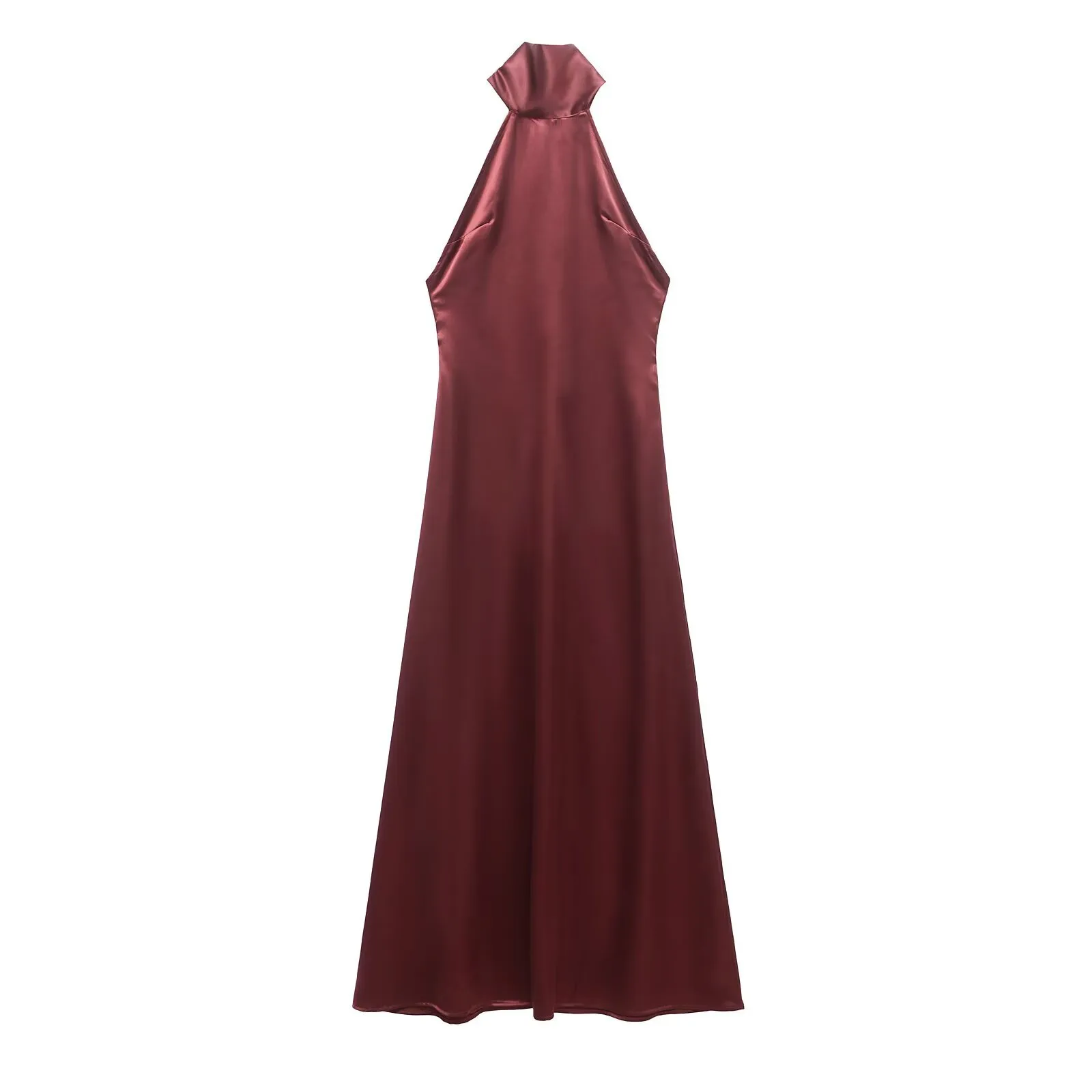 Women's Sheath Dress Sexy Halter Neck Sleeveless Solid Color Maxi Long Dress Tea Party display picture 3