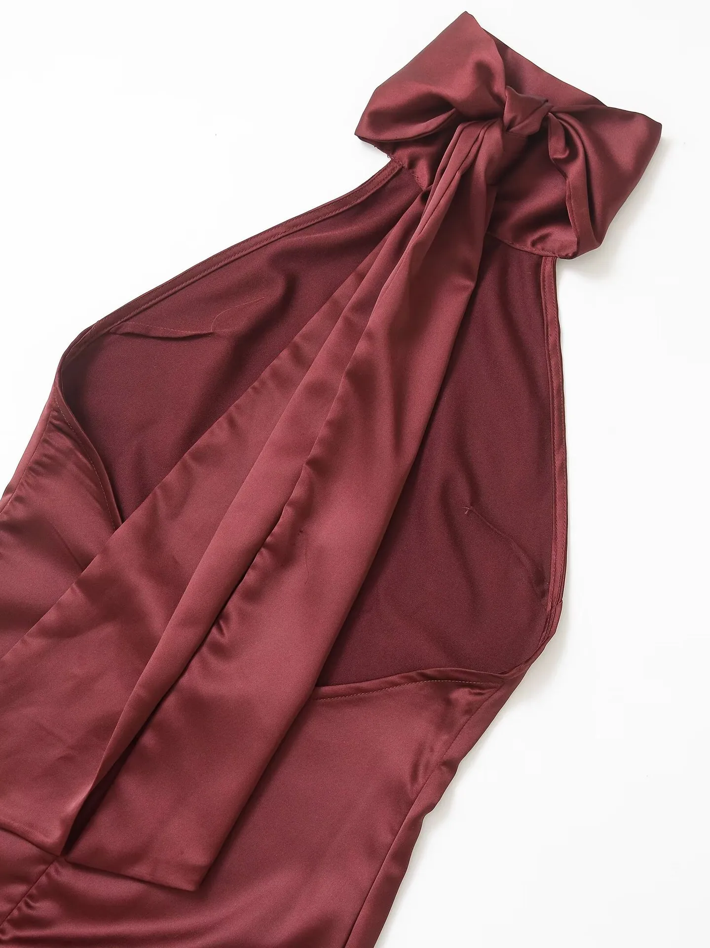 Women's Sheath Dress Sexy Halter Neck Sleeveless Solid Color Maxi Long Dress Tea Party display picture 9