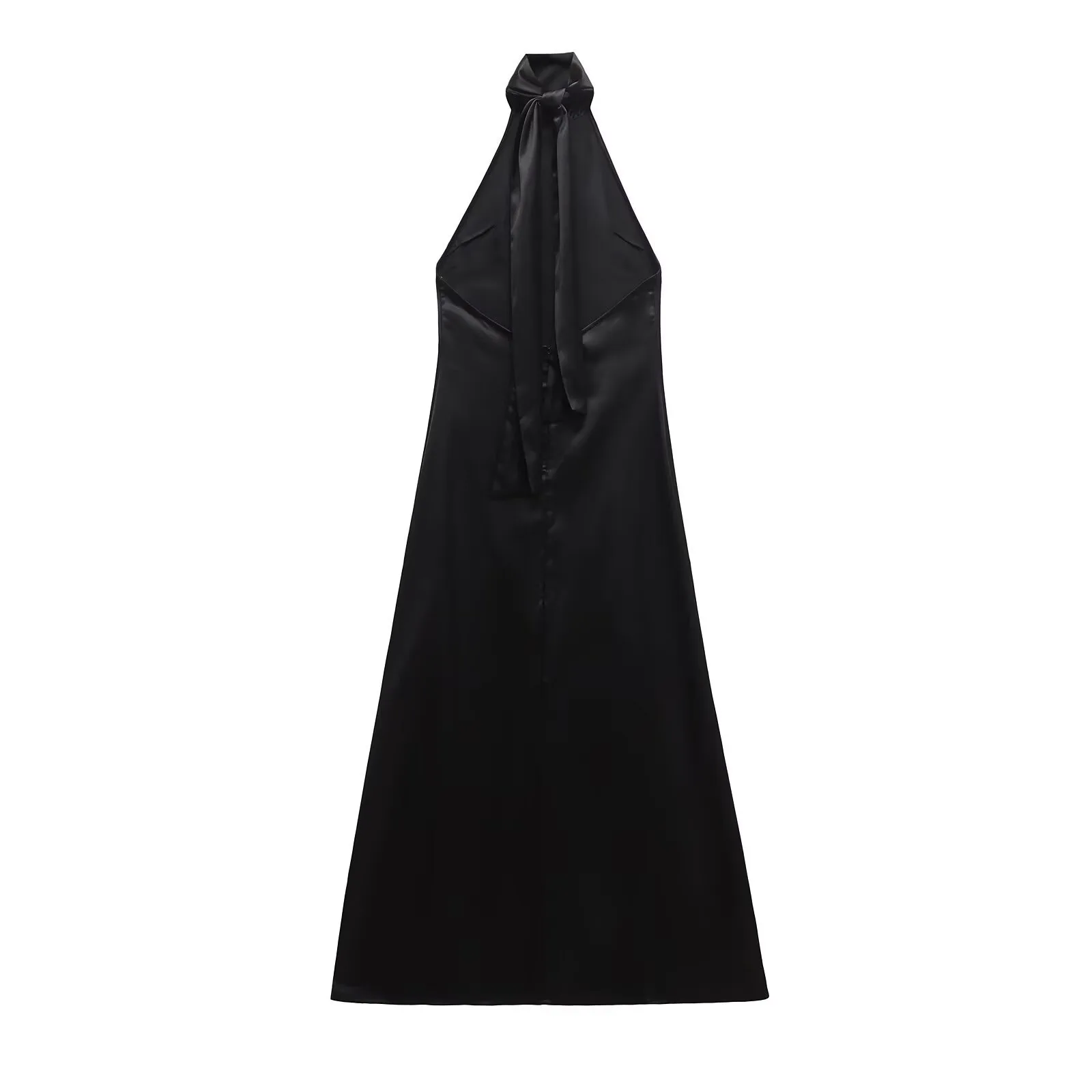 Women's Sheath Dress Sexy Halter Neck Sleeveless Solid Color Maxi Long Dress Tea Party display picture 18