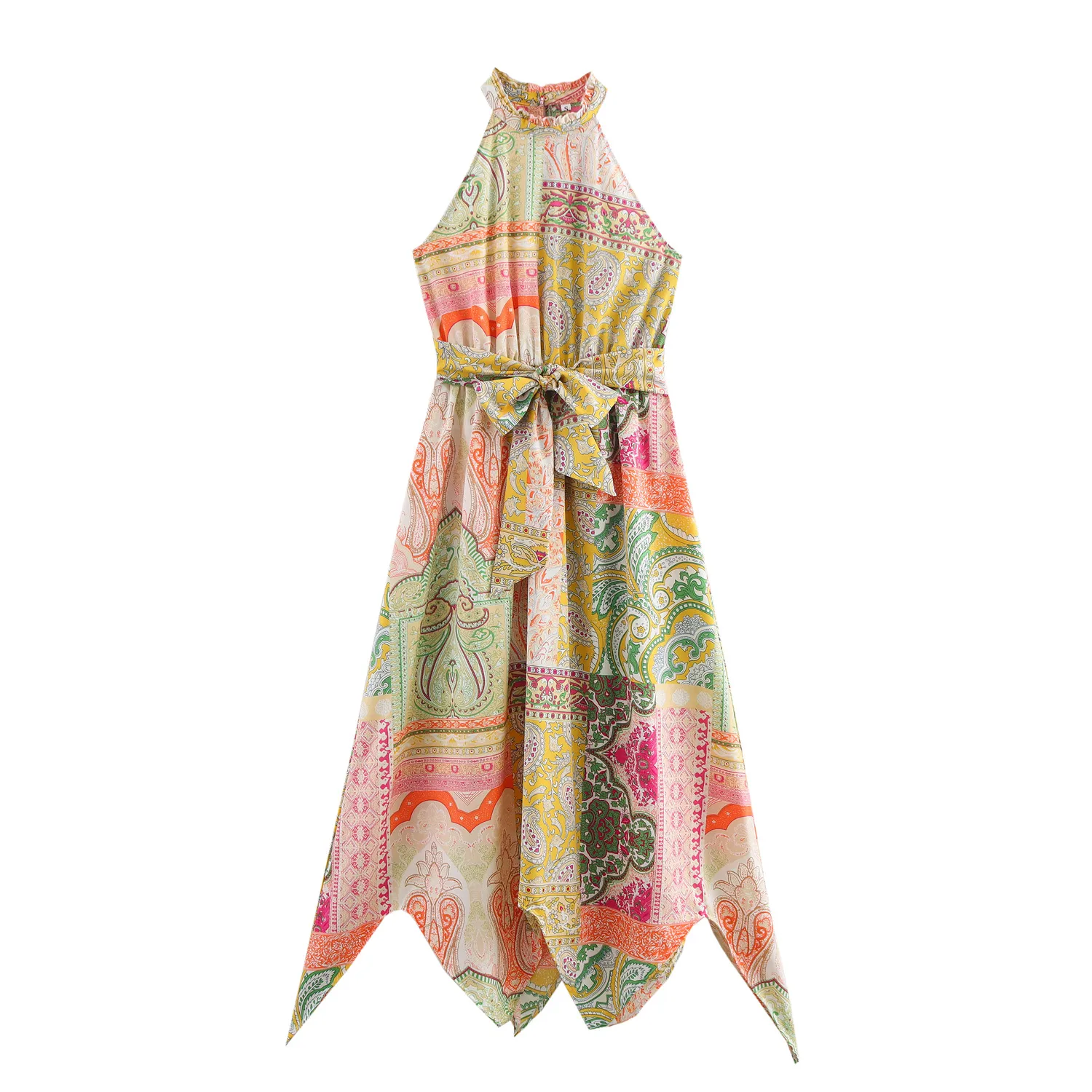 Women's S1562 Elegant Halter Neck Sleeveless Geometric Maxi Long Dress Holiday Street display picture 1