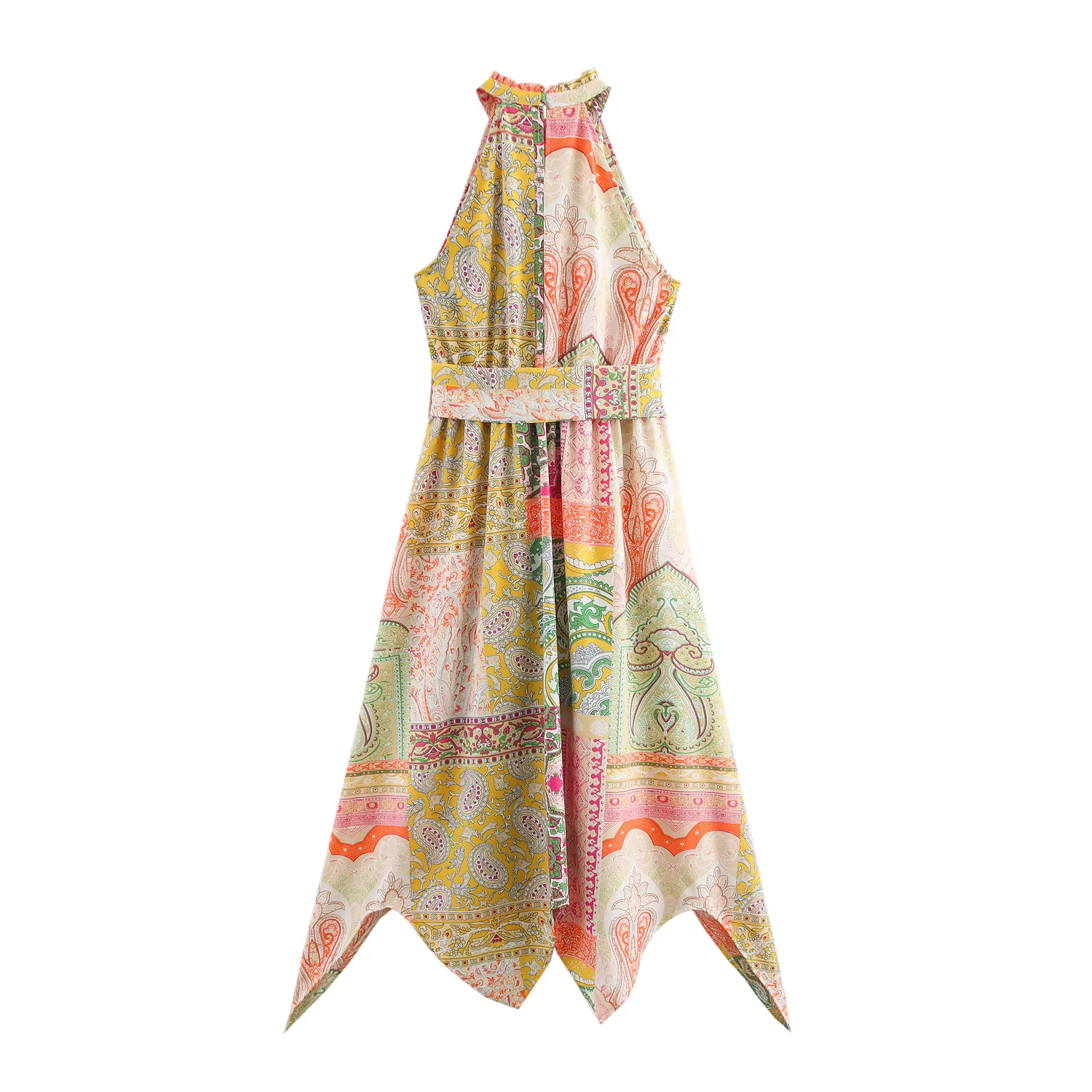 Women's S1562 Elegant Halter Neck Sleeveless Geometric Maxi Long Dress Holiday Street display picture 2