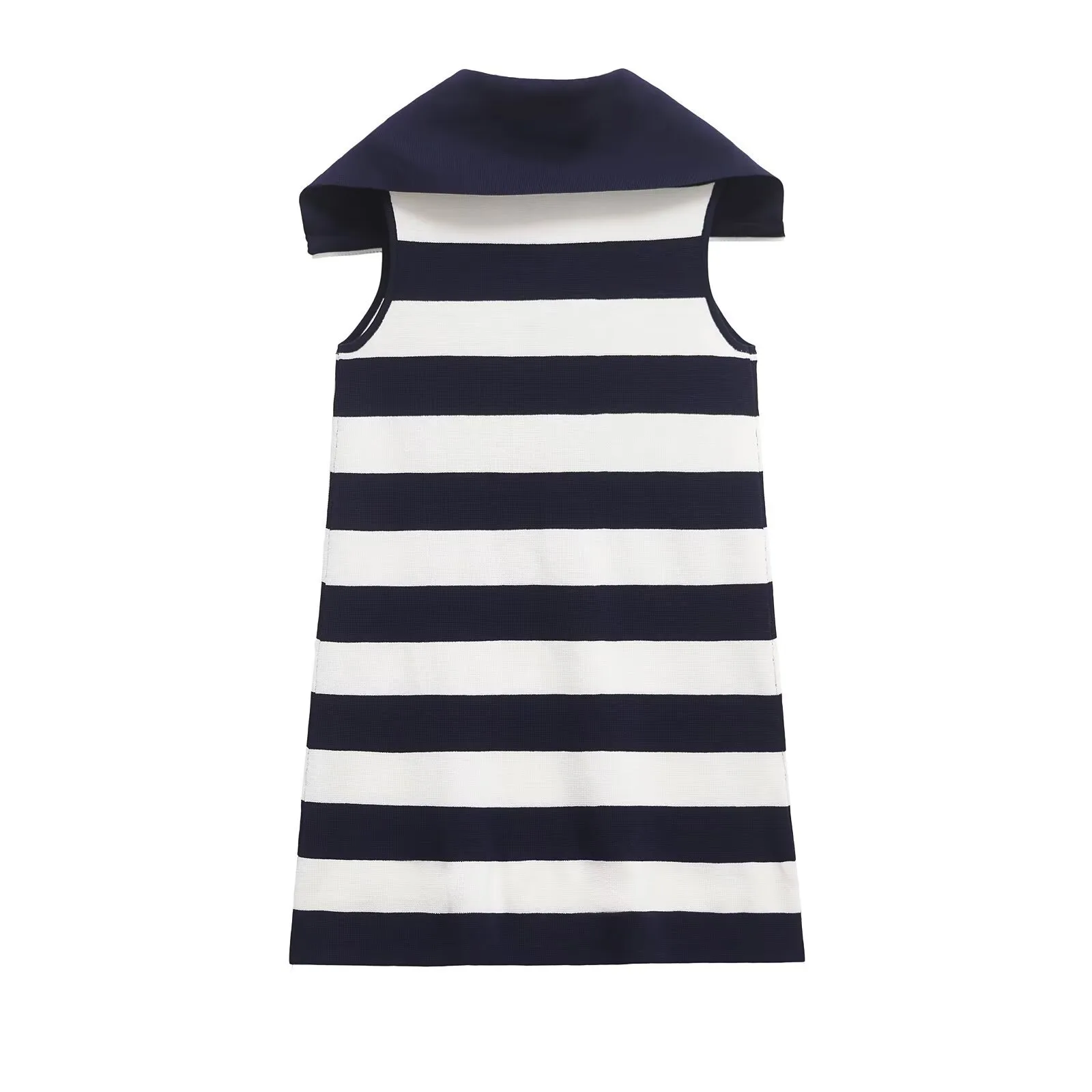 Women's Sheath Dress Elegant Turndown Sleeveless Stripe Above Knee Holiday Daily display picture 3