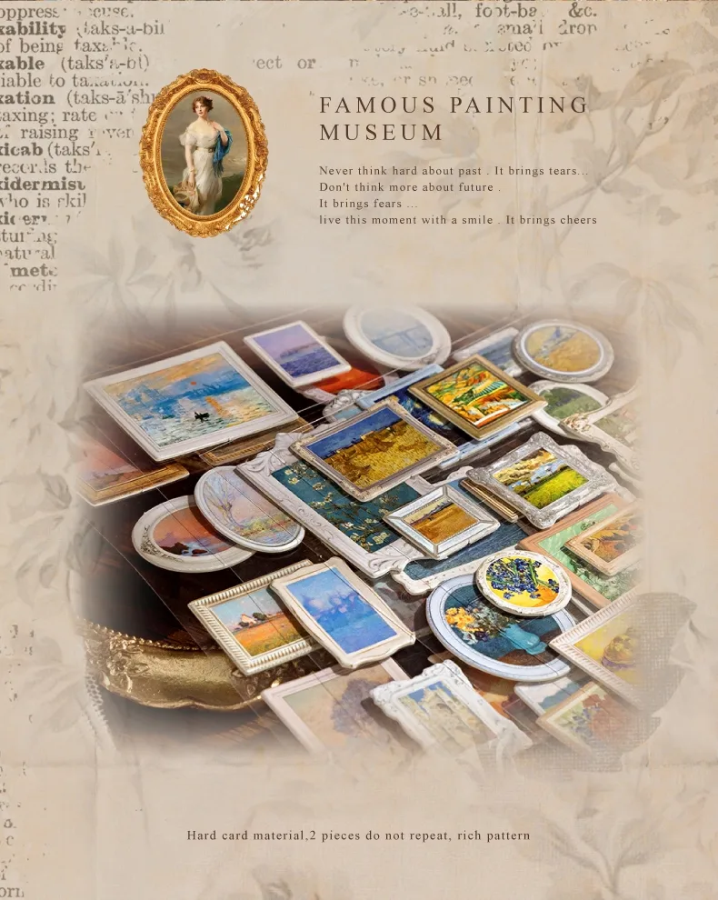 1 Piece Oil Painting School Paper Card Retro French Style Stickers display picture 6