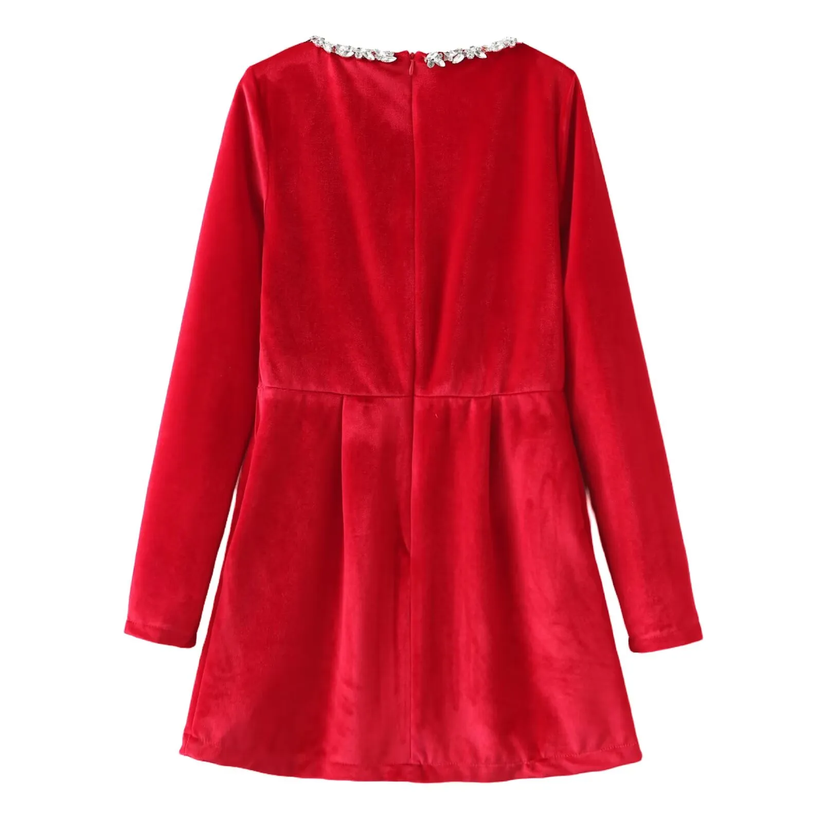 Women's Party Dress Romantic Collarless Long Sleeve Solid Color Short Mini Dress Date display picture 2