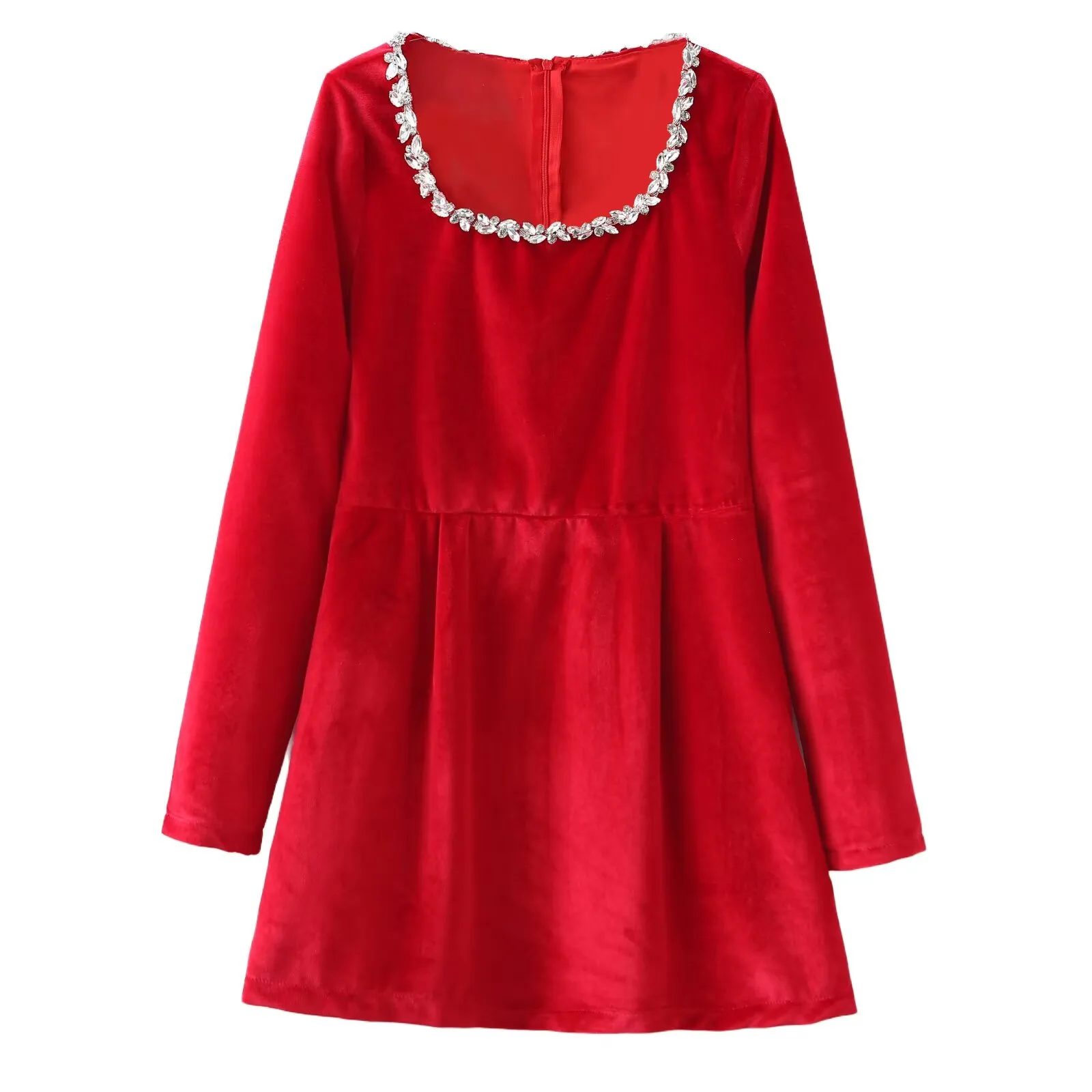 Women's Party Dress Romantic Collarless Long Sleeve Solid Color Short Mini Dress Date display picture 1