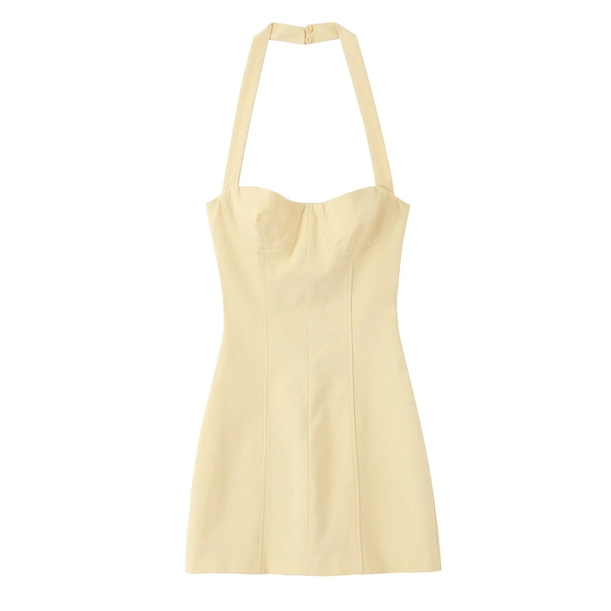 Women's A- Line Skirt Sexy Halter Neck Sleeveless Solid Color Knee-Length Date Tea Party display picture 1
