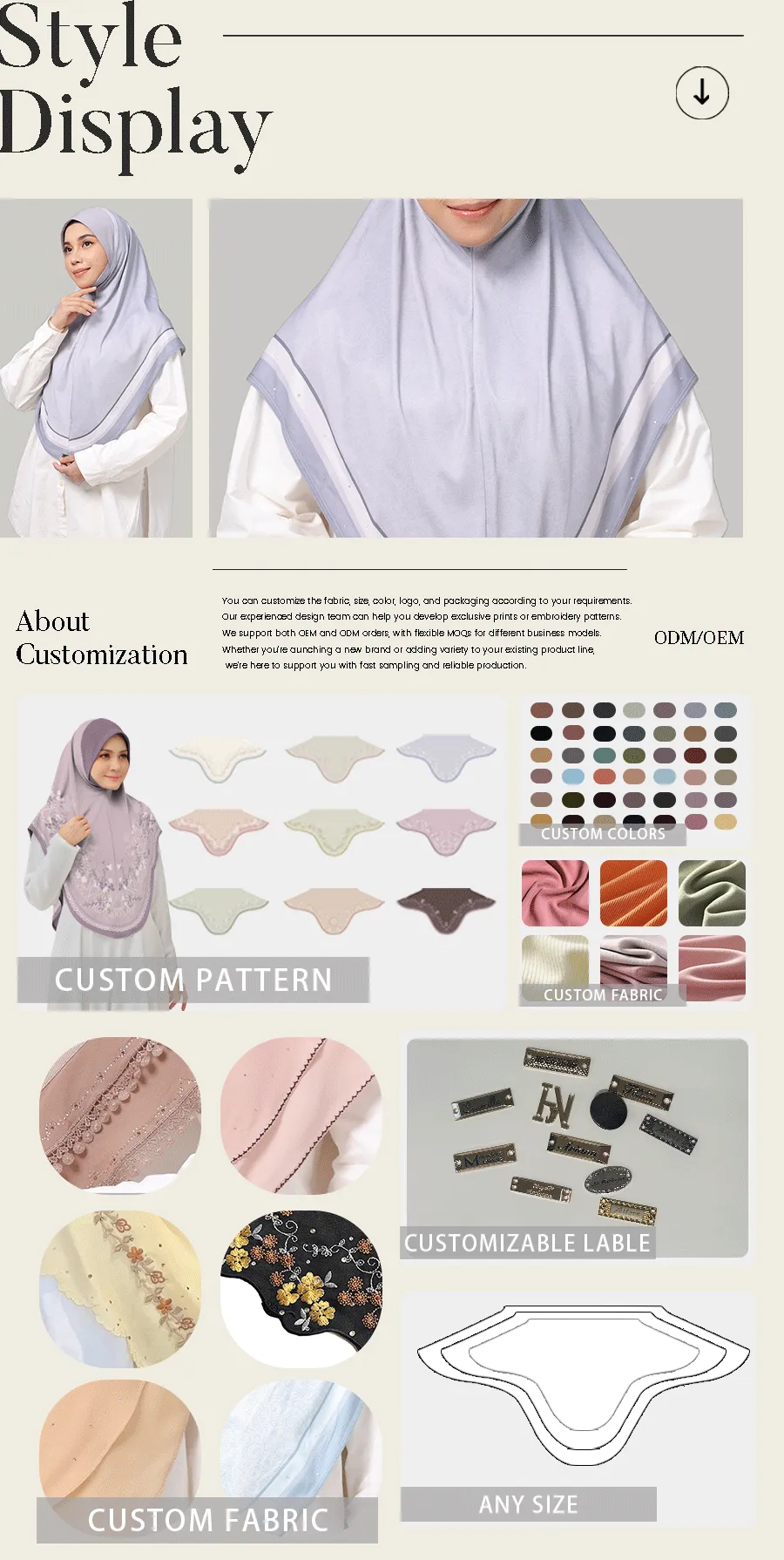 Custom Foreign Trade Bag Chin Cover Malay Girl Color-block Lace Rhinestone Headscarf Women's Ethnic Convenient Headscarf Hat display picture 1