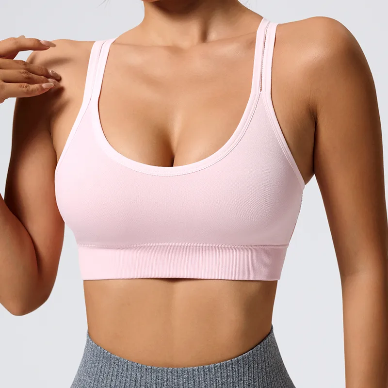 Elegant Lady Queen Solid Color Nylon Spandex Strap Criss Cross Hollow Out Active Tops Vest display picture 13